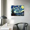 thumbnail image 3 of COMIO Large Starry Night by Van Gogh Classical Famous Artwork Modern Canvas Prints Blue Abstract Landscape Pictures Prints on Canvas Wall Art for Living Room Decorations 20x16 inch, 3 of 4