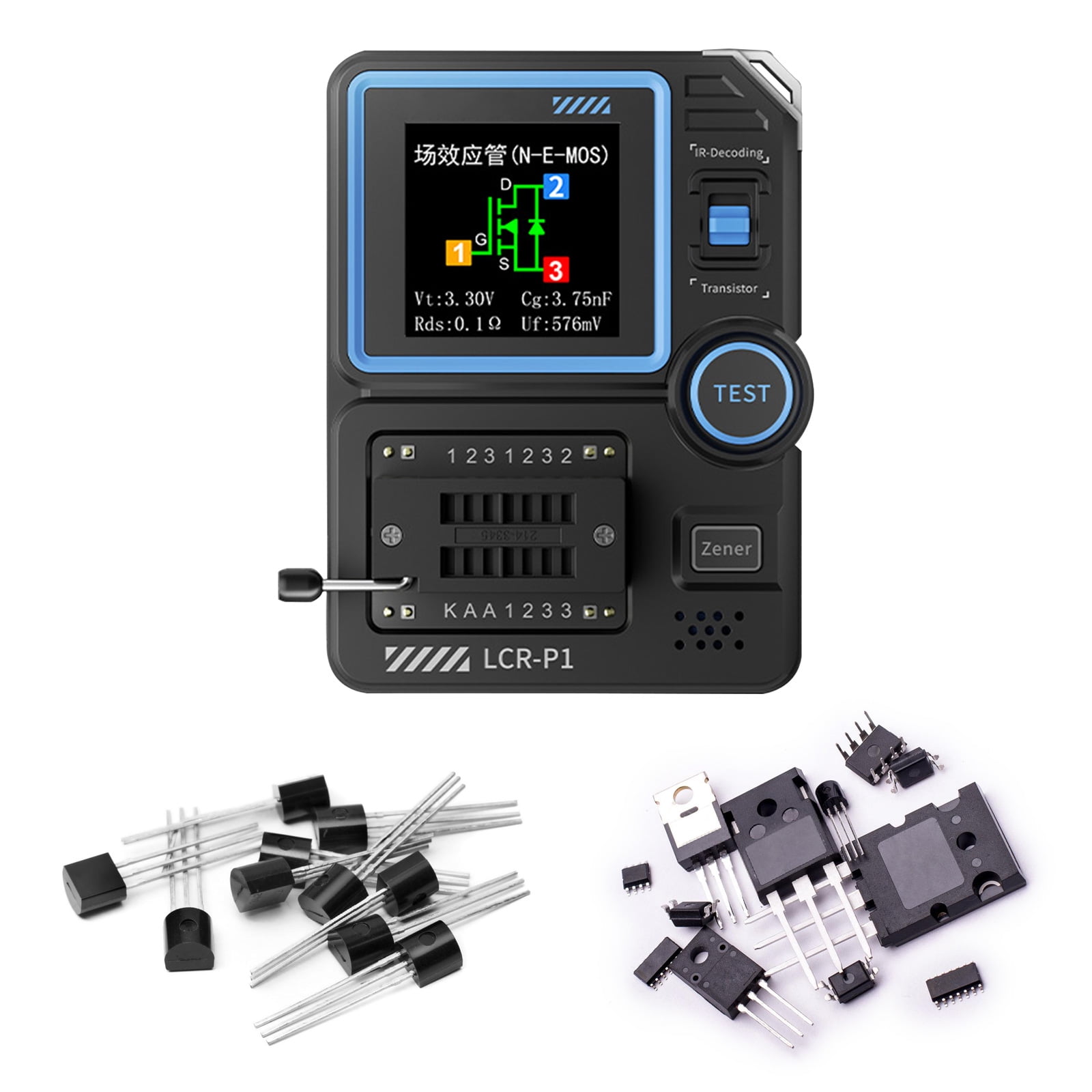 Transistor Capacitor Tester Electronic Component Tester Multimeter Diode Triode Mosfet Tester Multifunction Meter