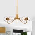 thumbnail image 4 of Shaun Matte Gold 6-Light Glass Globe Shades Chandelier, 4 of 7