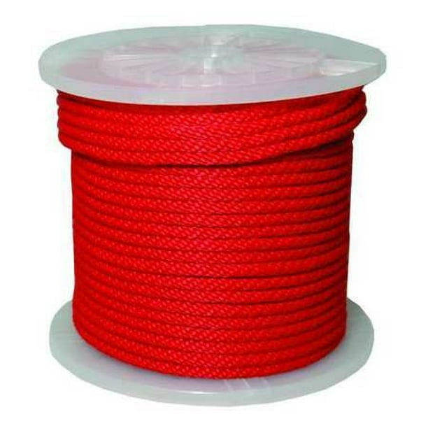 EVANS 98330 Braided Rope Spool,Red,3/8 in. x 500 ft.