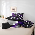 thumbnail image 6 of Feelyou Gray White Black Purple Bedding Comforter Set 7pcs, Minimalist Abstract Artwork King Bedding Sets, Geometric Swirl Stripe Bed Sheets, 6 of 8