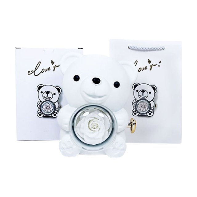 Precios Inmejorables, La caja de almacenamiento de joyas con forma de flor de jabón con forma de oso es adecuada para regalar en días festivos o aniversarios. Akmoler