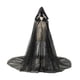 thumbnail image 3 of Capa de tul con capucha para mujer, vestido de novia con cola larga, traje de escenario Negro, 3 of 9