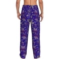 thumbnail image 3 of Picia blue purple Snowflake Mens Soft Woven Cotton Elastic Waistband Sleep Pajama Pant Lounge Sleep Pant With Pockets And Drawstring-Small, 3 of 9