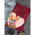 thumbnail image 3 of Cute Corgi In A Basket T-Shirt Women -Image by Shutterstock, Female 5X-Large, 3 of 4
