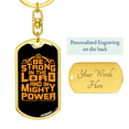 thumbnail image 3 of In Mighty Power Orange Stainless Steel or 18k Gold Premium Swivel Dog Tag Keychain, 3 of 10