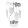 thumbnail image 2 of jifeng Christmas Decor Rotating Candlestick Tea Light Holder Candlestick Owl, 2 of 6