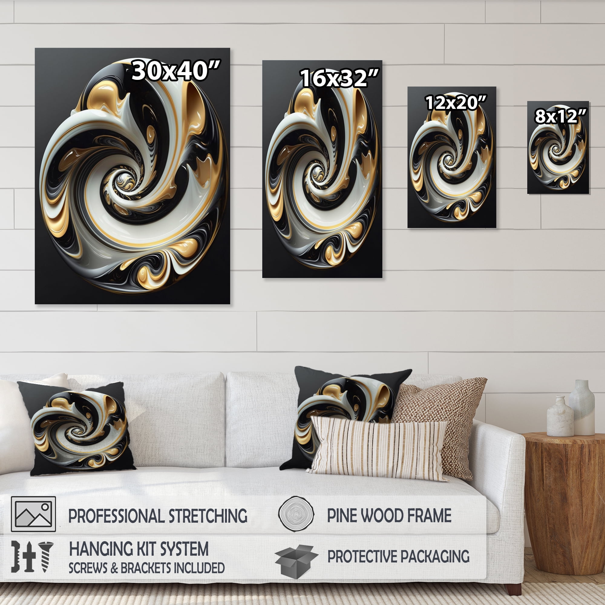 Designart Liquid White Stained Glass II Canvas Wall Art