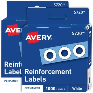 Avery Reinforcement Stickers, 1/4", 1,000 per Pack, 2-Pack (5615)