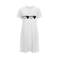 thumbnail image 5 of Ladies Nightgowns Women's Printed Nightgowns Short Sleeve Sleepshirts Sleepwear Casual Print Pajama Dress Soft Comfy Sleep Dress Classic Nightdress Gowns White XL, 5 of 5