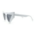 thumbnail image 6 of Womens Geometric Bold Chunky Triangular Cat Eye Plastic Fashion Sunglasses White - Black, 6 of 8