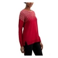 thumbnail image 1 of ALFANI Chandail à Manches Longues Rouge Pailleté Imprimé Col Rond pour Femmes Taille TG, 1 of 3