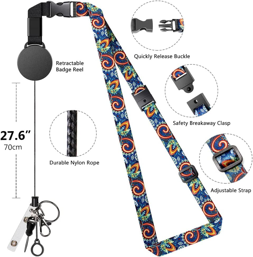 Heavy Duty Retractable Lanyard and Wrist Lanyards, Quick Release