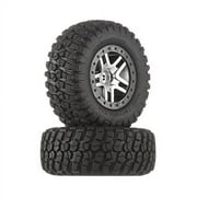 Traxxas 6873 Tires & Wheel Kit 4WD Front/Rear & 2WD Rear Wheels Preassembled & G