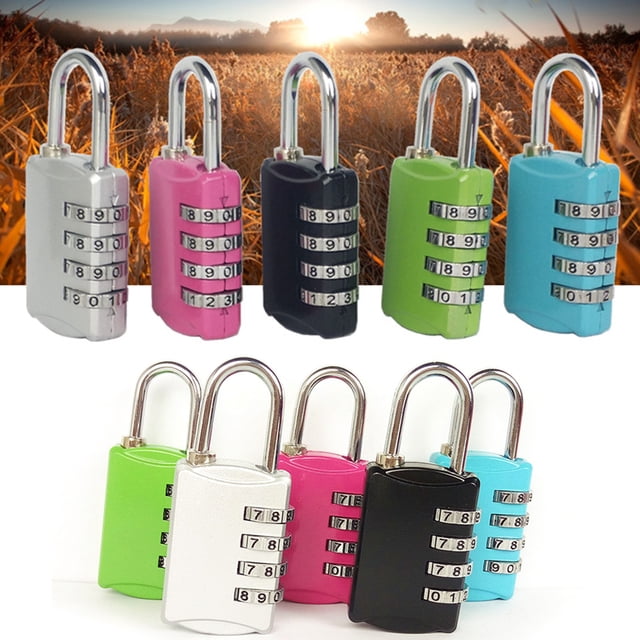 Coded Padlock Combination Padlock 4 Digit Padlock Combination Password Padlock Coded Lock Zinc Alloy Keep Security Combination Padlock For Luggage Cases Filing CabinetsSky Blue