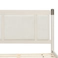 thumbnail image 5 of Christopher Knight Home Solid Wood King Bed Frame with Upholstered Headboard and High Base, Gray+Light Gray, 5 of 13
