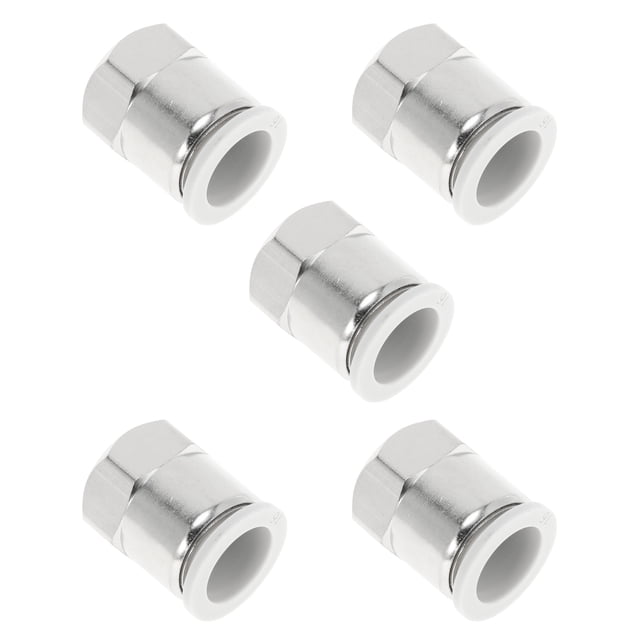 Accesorios de aire de conexión rápida Unique Bargains 5/8" rosca hembra línea de aire con conector plástico metálico 1/2"BSPT 5 piezas tono blanco plateado