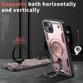 thumbnail image 5 of 360° Rotatable Magnetic Ring for iPhone 14 Case, Compatible with MagSafe [Non-Slip Texture Edge] [Built-in Kickstand] [Military Shockproof] Matte Soft TPU Bumper Ultra Slim, Rosegold, 5 of 5