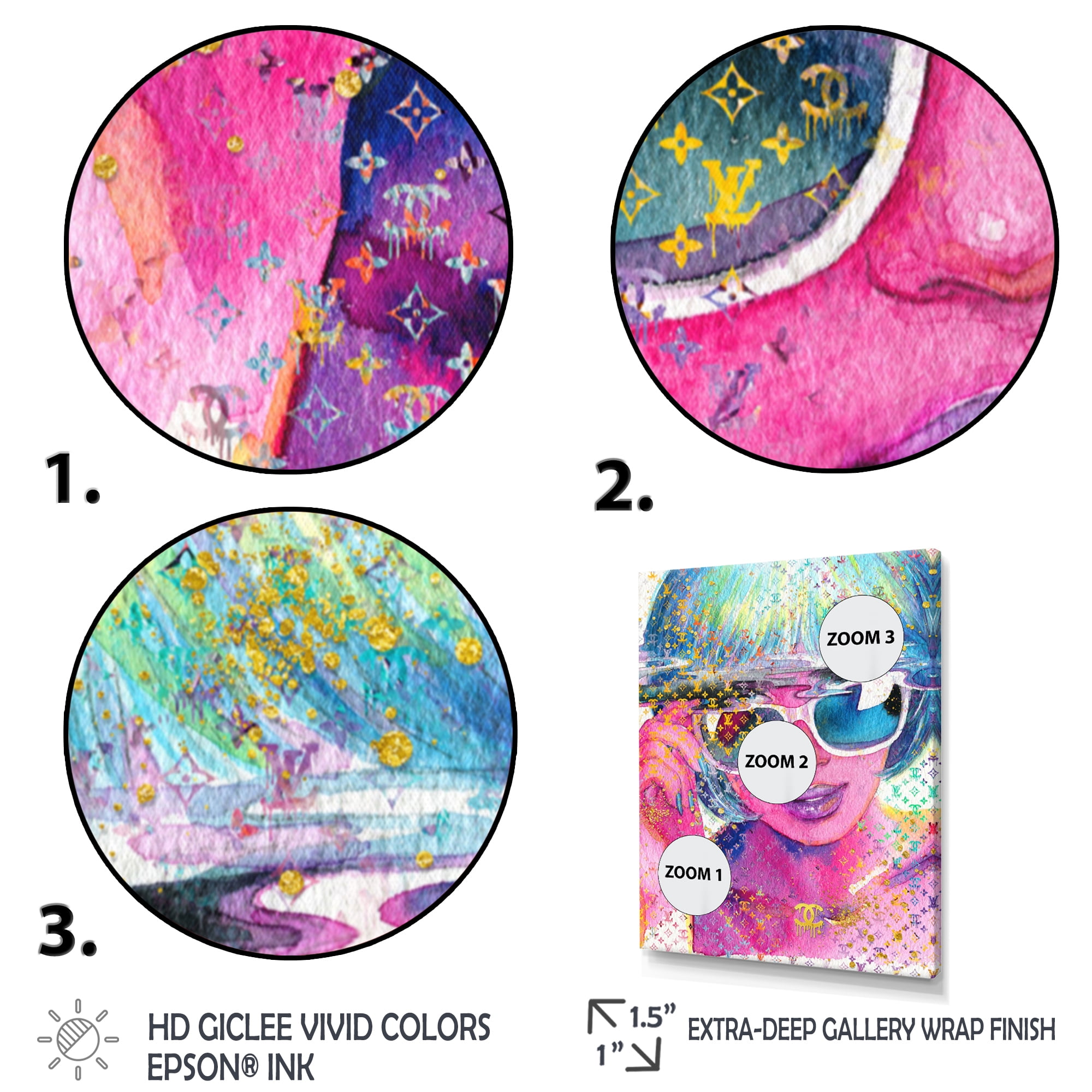Designart Funky Female Fashion Illustration II Canvas Wall Art