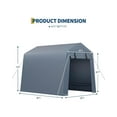 thumbnail image 2 of Telyswee Outdoor Storage Shed, Portable Carport with Roll-up Ventilated Zipper Door and Windows, Heavy Duty Waterproof Tarp, Storage Sheds for Motorcycle, Bike, Firewood, Garden Tools, 2 of 8