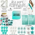 thumbnail image 4 of 21st Birthday Decorations Cake Topper Party Supplies and Teal Green Party Decorations Banner, Finally Legal 21 Photo Props, 4 of 5