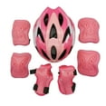thumbnail image 1 of Advancent Protector de patinaje sobre ruedas ajustable de 7 piezas Juego de cascos para niños pequeños Coderas patinar Tira blanca rosa Advancent OD022039-01, 1 of 6