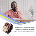 thumbnail image 3 of Minnieouse Reloj de para hombre, decoración de moda, correa de cuero, reloj de de cuarzo, relojes de pulsera, accesorios para trabajo Relojes Marrón Minnieouse AP0112-02, 3 of 6