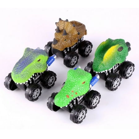 Mini Car Shape Mosunx 4PC Children's Day Gift Toy Dinosaur Model Mini Toy Car Back Of The Car Gift ()