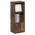 thumbnail image 2 of Furinno LUDER 3-Tier Bookcase with 1 Door Cabinet 9.3 x 12 x 31.5 Amber Pine, 2 of 5