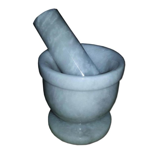 JT Mortar and pestle, Spice Grinder, Pill Crusher Solid Handmade Marble