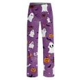 thumbnail image 4 of Gelikeya Pajama Pants Kids Boys Girls Halloween Themed Loungewear Pants Relaxed Fit Nightiewear 3-14Y (Purple, 12-14 Years), 4 of 5
