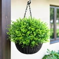 thumbnail image 5 of 12 Bundles Greenery Artificial Plants Outdoors, Eucalyptus Stems UV Resistant Fake Foliage Plants Faux Boxwood Shrubs Indoor Decorations Artificial Flowers for Garden Pot Porch Fence Hanging Planter, 5 of 8