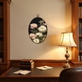 thumbnail image 4 of Canvas Wall Art Boho Green Pink Black Vintage Floral Large Leaves Small Flowers Vines Oval Framed Canvas Prints Vintage Wall Hanging Decor for Home Office Decorations 8.6"x11.4", 4 of 7
