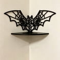 thumbnail image 5 of Wooden Bat Wall Corner Shelf Gothic Storage Rack Black 1pc, 5 of 7