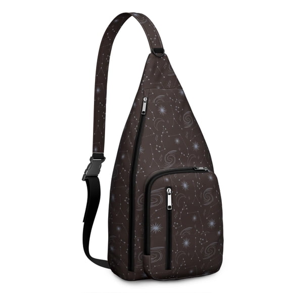 Sac à Bandoulière Nuit Étoilée - Esthétique Céleste Foncée, Sac à Bandoulière Gothique pour Hommes, Tactique et Résistant à l'Eau
