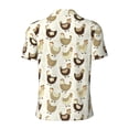 thumbnail image 3 of Xecao Chicken Cartoon for Mens' Casual Short Sleeve Button-Down Polo Shirts for a Classic Golf Look, 3 of 9