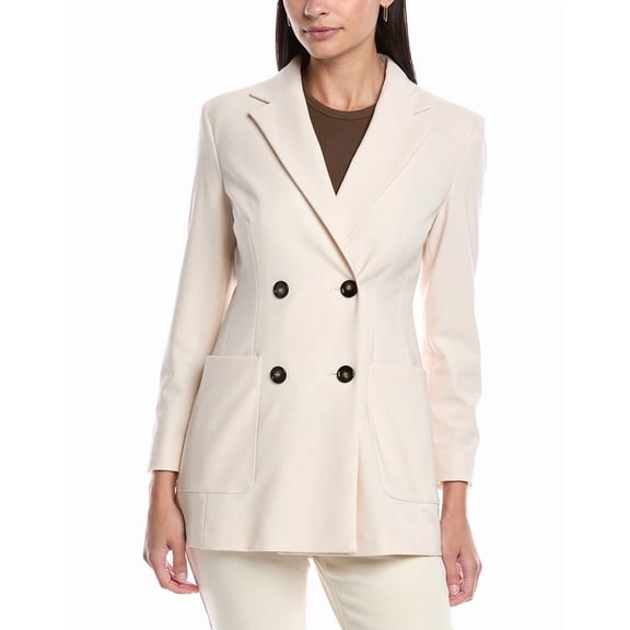 Marella womens Belford Wool-Blend Jacket, 2, White