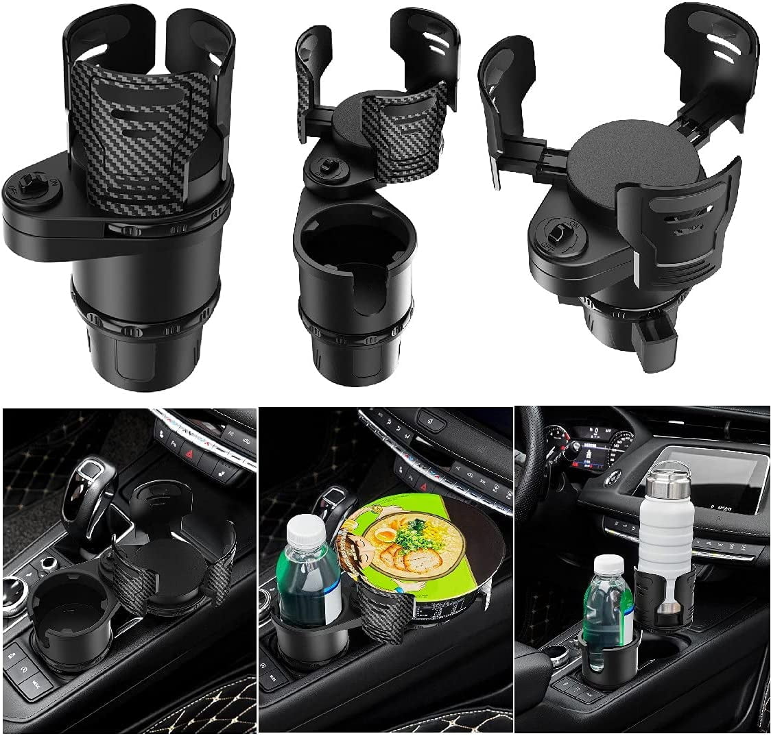 Car Cup Holder Expander, 2 in 1 Multifunctional Auto Drinks Holder, Double Cup  Holder Extender Adapter Organizer with 360° Rotating Adjustable Base to  Hold Most Water Bottles 