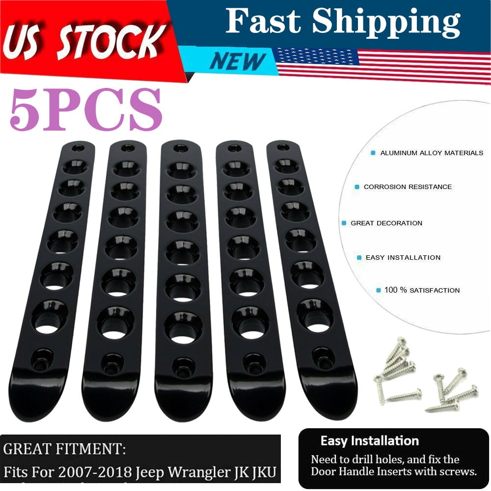 Door Grab Handle Inserts Cover for Jeep Wrangler JK JKU 2007-2018 Aluminum