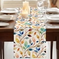 thumbnail image 3 of Table Runners 72 Inches Long Dress Scarves, Colorful Eucalyptus Leaves Farmhouse Kitchen/Dining Table Runner, Coffee Tablerunners, Watercolor Botanical Modern Art 16x72 Inch, 3 of 9