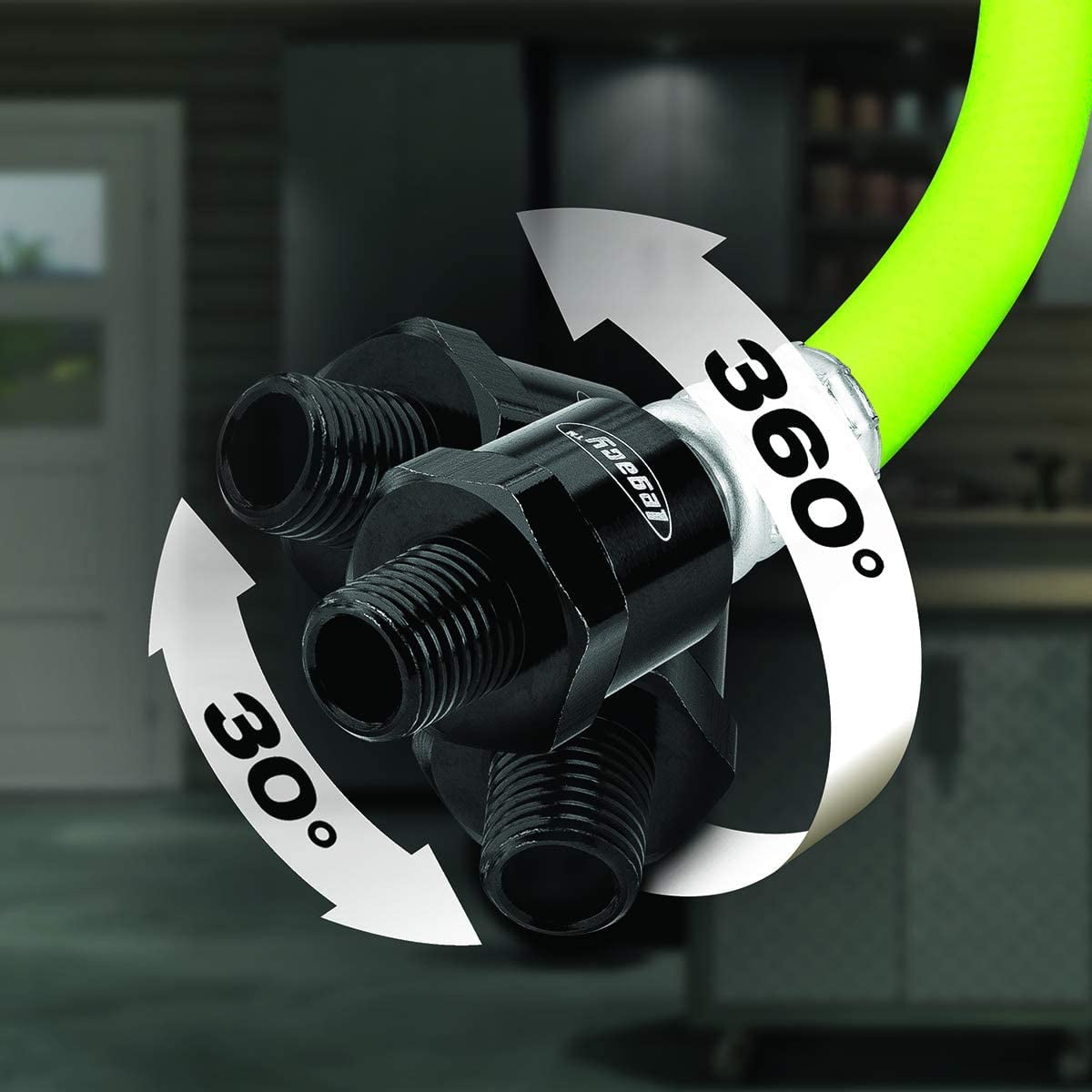 FANHAO HFZ1405YW2B Whip Air Hose 5 Feet | 1/4” Hose I.D. & 1/2" Fittings | Extreme All Weather Flexibility | Heavy-Duty & Lightweight Construction