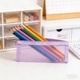 thumbnail image 1 of Estuche de malla transparente para lápices | Bolsa de nailon transparente para bolígrafos para estudiantes | Organizador de papelería ligero con cremallera para la escuela, la oficina y los viajes, 1 of 6
