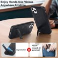 thumbnail image 3 of ELEHOLD Case for iPhone 11 Pro Max, Luxury PU Leather Anti-Scratch Magnetic Case with Invisible Kickstand for MagSafe Accessory,Black, 3 of 8