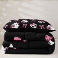 thumbnail image 5 of Feelyou Halloween Ghost Bow Twin Comforter Sets, Spooky Skull Pumpkin Bedding Set, Black Reversible, 2-Piece, 1 Comforter and 2 Pillowcases, 5 of 7