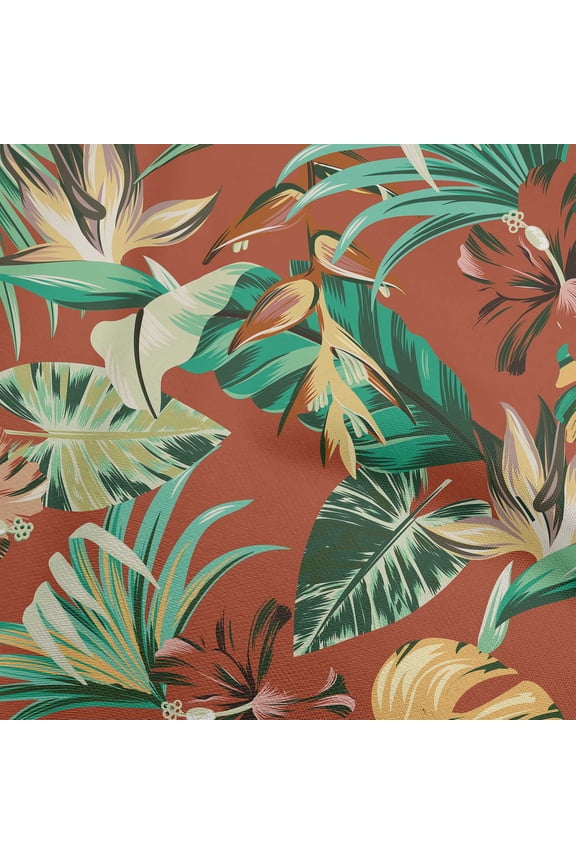 Polyester Lycra Brown Fabric Floral & Leaves Sewing Craft Projects Fabric Prints By Yard 56 Inch Wide