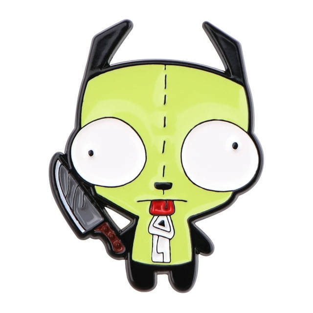 Broches de aleación esmaltada con dibujos animados de alienígenas con diseño de cuchillo