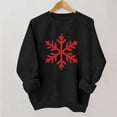 thumbnail image 4 of SYMOID Womens Black Christmas Sweatshirt with Distressed Snowflake Print - Crew Neck Long Sleeve, Soft 100% Polyester, Wrinkle-Resistant for Winter Casual & Holiday Wear,Size M, 4 of 5