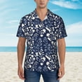 thumbnail image 2 of Fuzoiu Plant Print Hawaiian Shirt for Men, Summer Beach Casual Short Sleeve Button Down Shirts, Men’s Beach Summer Shirts with Pocket,3X-Large, 2 of 7