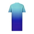 thumbnail image 5 of Usmixi Womens Dresses Short Sleeve V-Neck Gradient Midi Summer Dress Vintage Swing T Shirt Pocket Plus Size Dresses Sky Blue XXXXL, 5 of 5