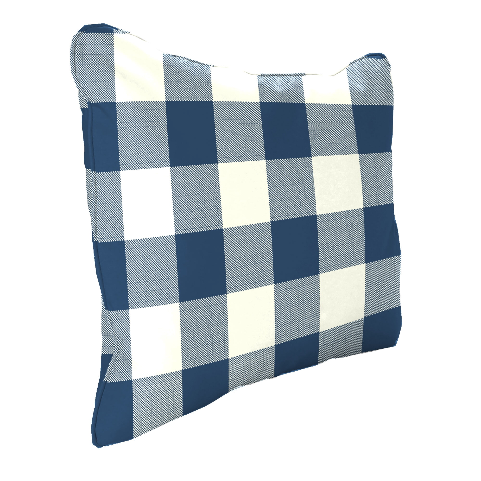 Jordan Manufacturing 21" x 24" Navy Buffalo Check Rectangular Outdoor Deep Seat Chair Back Cushion with Welt
